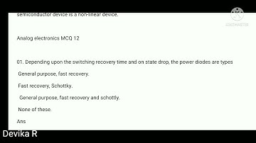 Analog electronics MCQ 12 l TNEB AE l TRB polytechnic l GATE l TANCET Exam preparation
