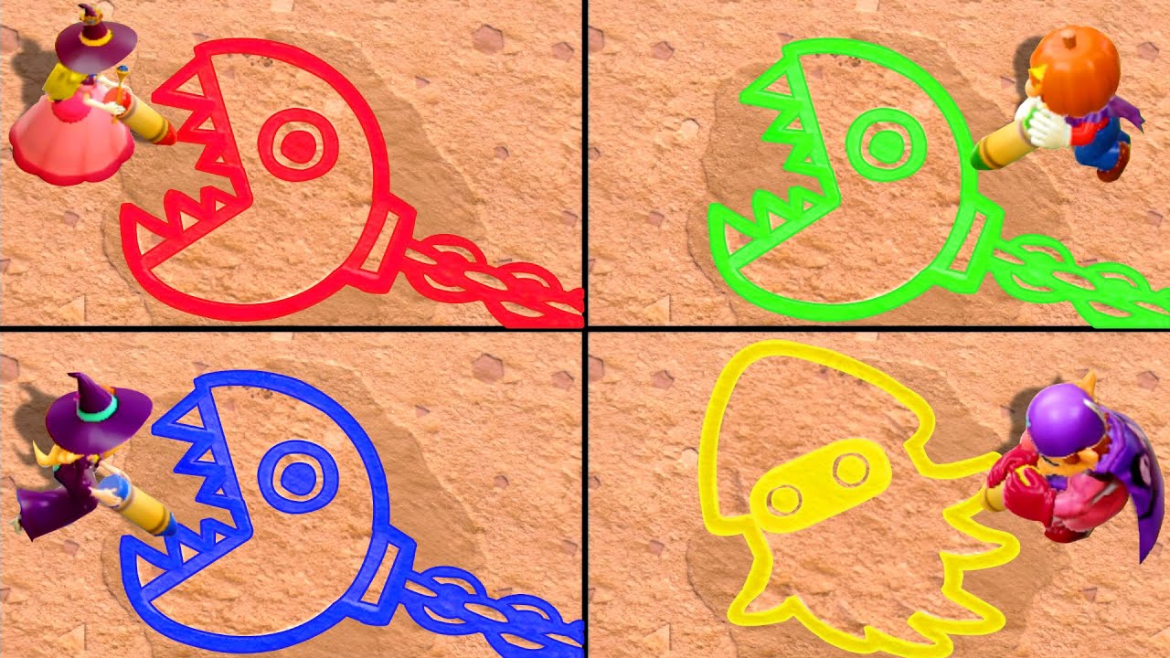 【マリオパーティスーパースターズ】すべてのミニゲーム ハロウィン ピーチ VS ロゼッタ VS マリオ VS ワリオ 4K UHD (2160P)