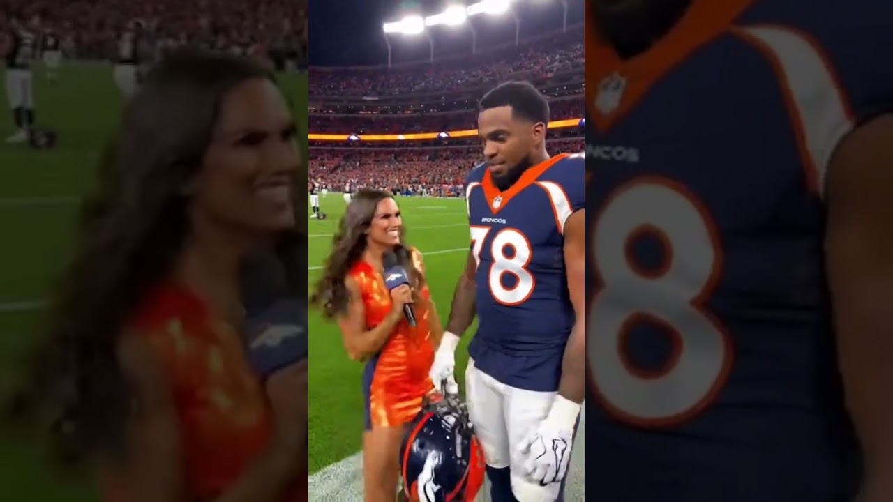 NFL reporter gets smoked with a football on the sidelines interviewing a player 