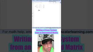 Writing a Linear System from an Augmented Matrix #gaussian #maths #education
