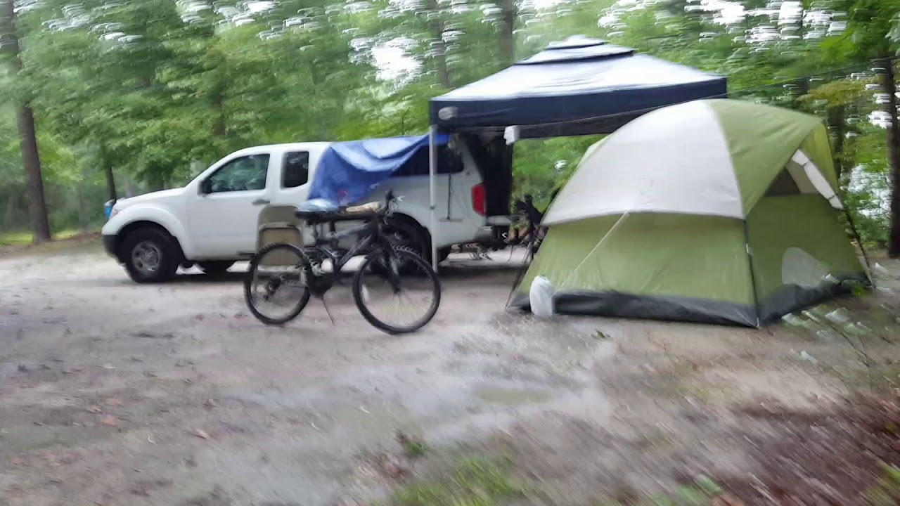 Raining but still having fun at Lake Lenape site #7 in Mays Landing, NJ