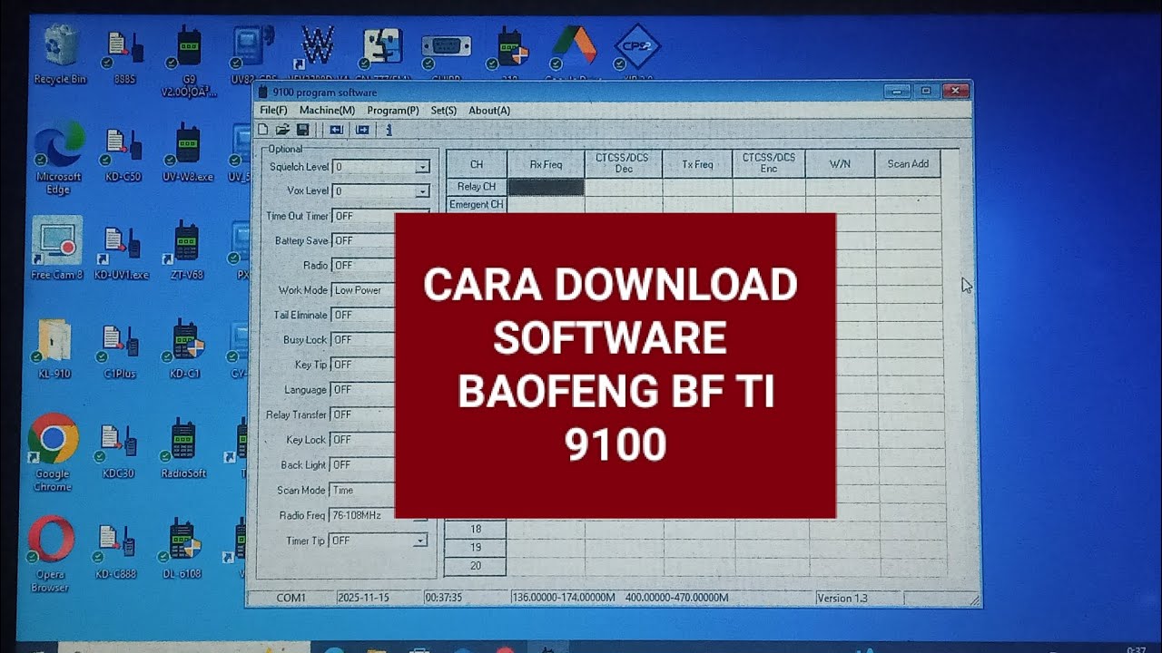 Cara download software Ht Baofeng BF T1 