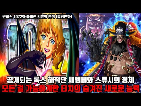 [원피스 1072화 풀버전 리뷰와 자세한 분석] 다시 붙은 지옥의 왕 조로 vs 동물계 각성 카쿠 <strong>티치의</strong> 두가지 능력 비밀을 풀어줄 쿠마의 힘과 공개된 록스 해적단 새로운 멤버