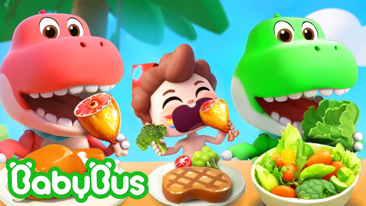 Comendo Com Dinossauros | Dinossauro Desenho | Bons Hábitos | Músicas Infantis | Sim! Neo | BabyBus