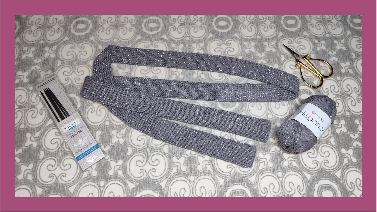 МК.Пояс для кардигана полой резинкой.