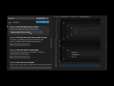 Blockman (VSCode extension) - Right Side Padding Settings