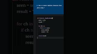 Python Interview Question: Remove Duplicates 🧠 #shorts