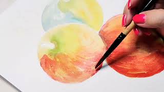 how to paint realistic apples in watercolor