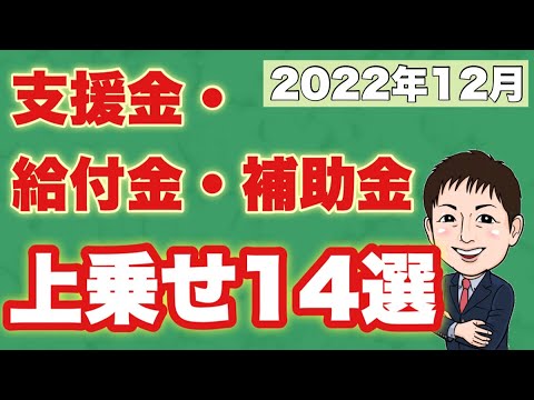 【2022年12月】給付金・補助金・支援金上乗せ施策14選（再構築・持続化・復活支援金・雇用調整助成金等）