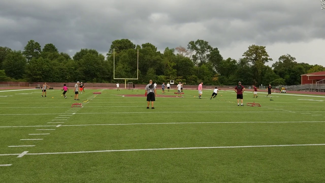 Waskom 2018 Football Camp (Lazavion falls down) YouTube