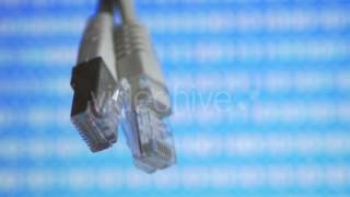 LAN Two Network Cables Over Binary Code V.2 - Stock Footage | VideoHive 15093060