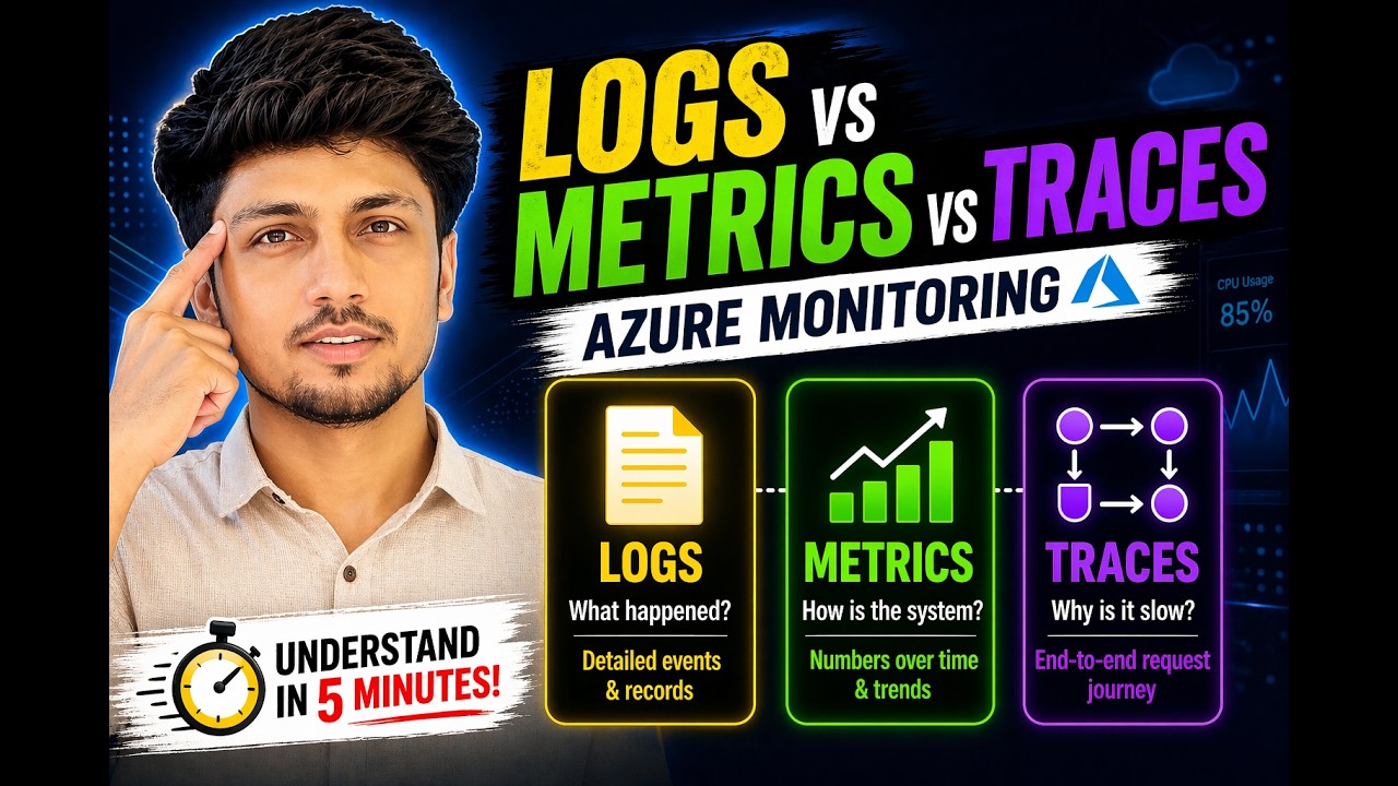 Logs vs Metrics vs Traces — Explained in 5 Minutes - YouTube