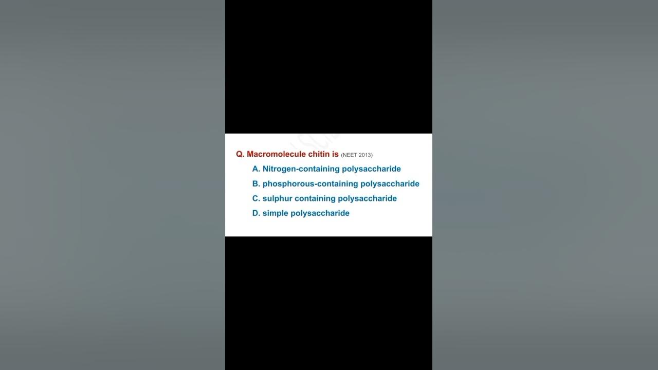 Neet question biomolecule mcq 6 class 11 biology youtube