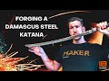 Hand-Forging a 640 Layer Damascus Steel Katana (Japanese Samurai Sword)