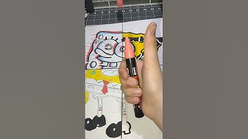 Drawing SpongeBob in 4 Different Styles Part 3! #shorts #art #asmr #painting #relaxing #satisfying😃