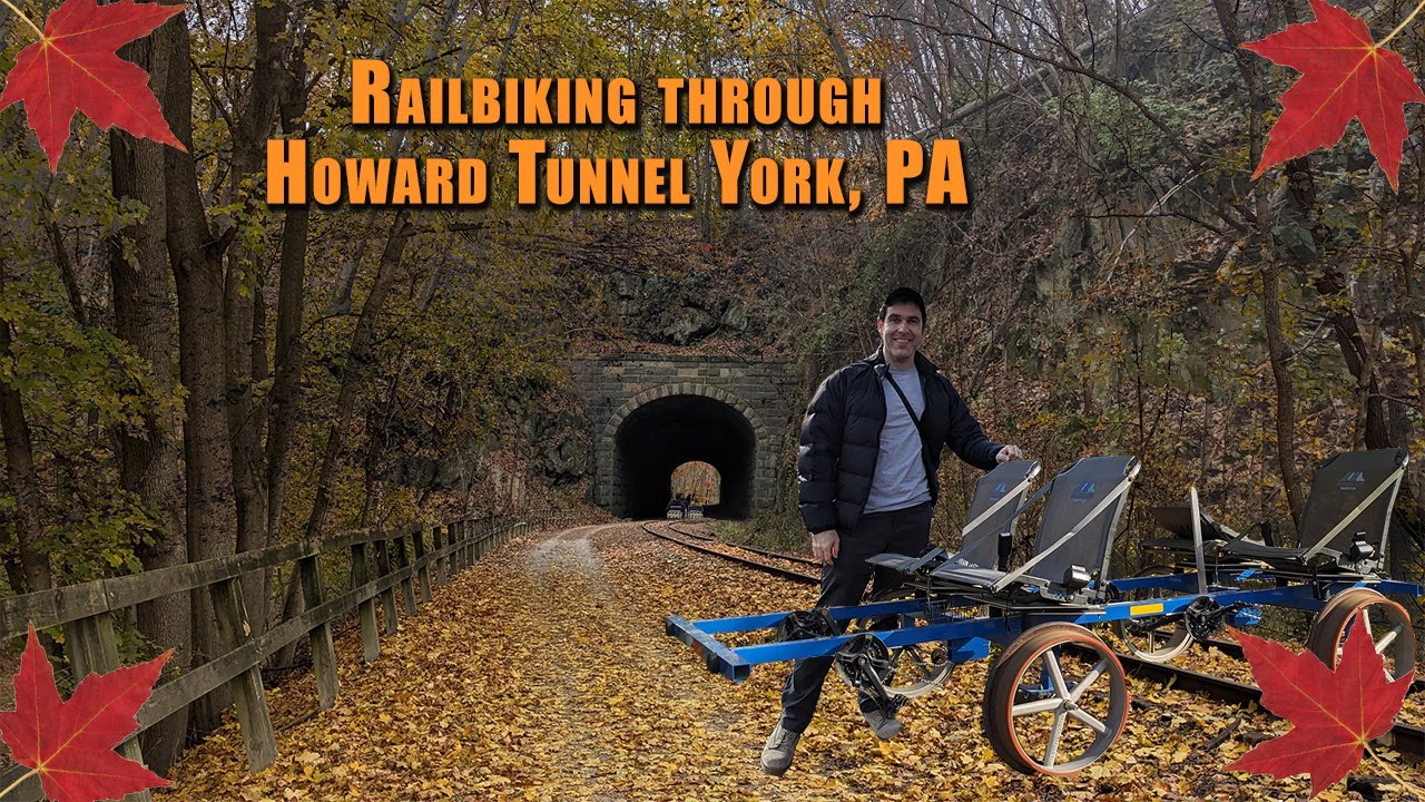 Rail Biking Through Howards Tunnle York PA/ ペンシルベニアの美しい田園風景をレールバイクで走る