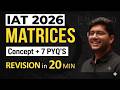 Lucky If You Got This! Matrices PYQs + Revision 🔥 | IAT 2026 Maths