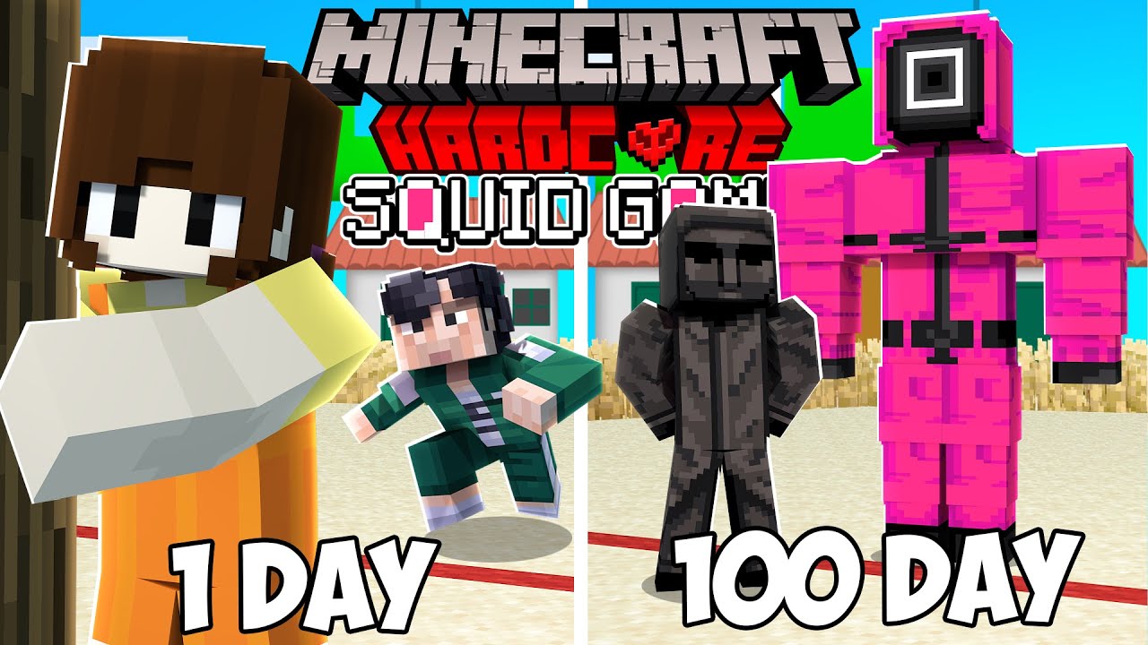 Minecraft - We Survived 100 Days in SQUID GAME CHALLENGE - Minecraft Animation!