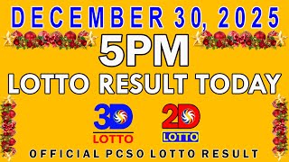 5Pm Lotto Result Today Swertres Ez2 Pcso December 30 2025