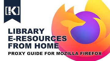 E-resources from Home - Proxy Settings in Mozilla Firefox  (members only)