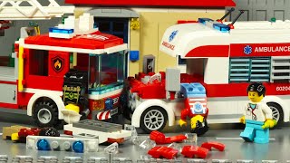 Lego City Emergency Ambulance Crash Fire Truck Rescue