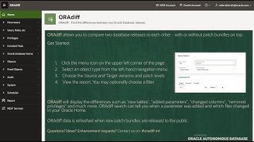 ORAdiff - Compare two Oracle releases including patch levels to each other.