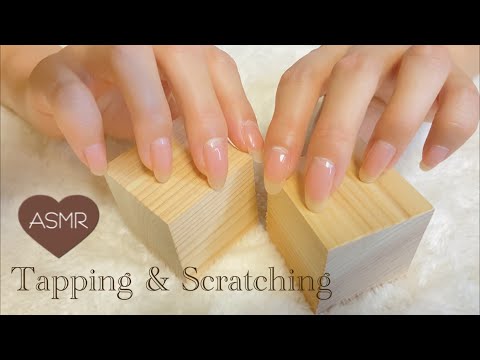 【ASMR】木のブロックをタッピング&スクラッチング／Wooden  blocks tapping & scratching【音フェチ】