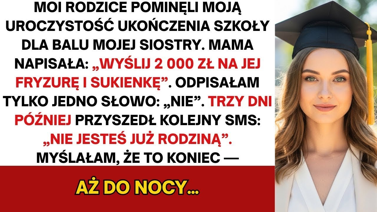Rodzice odpuścili moją maturę dla balu siostry — a potem nazwali mnie „niewdzięczną”, gdy odmówiłam
