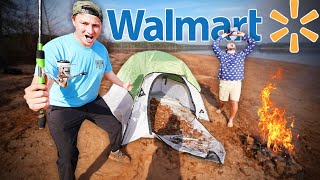 $100 Walmart Survival Fishing Challenge On An ISLAND (24 Hours!)