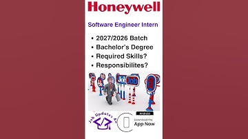 Honeywell is hiring Software Engineer Intern | 2027/2026 Batch | Required Skills? #jobupdates4u #job