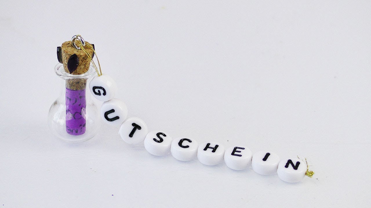Mini-Gutschein im Glasfläschchen verschenken | Süße Geschenkidee | Gutschein mal anders | DIY Idee - YouTube