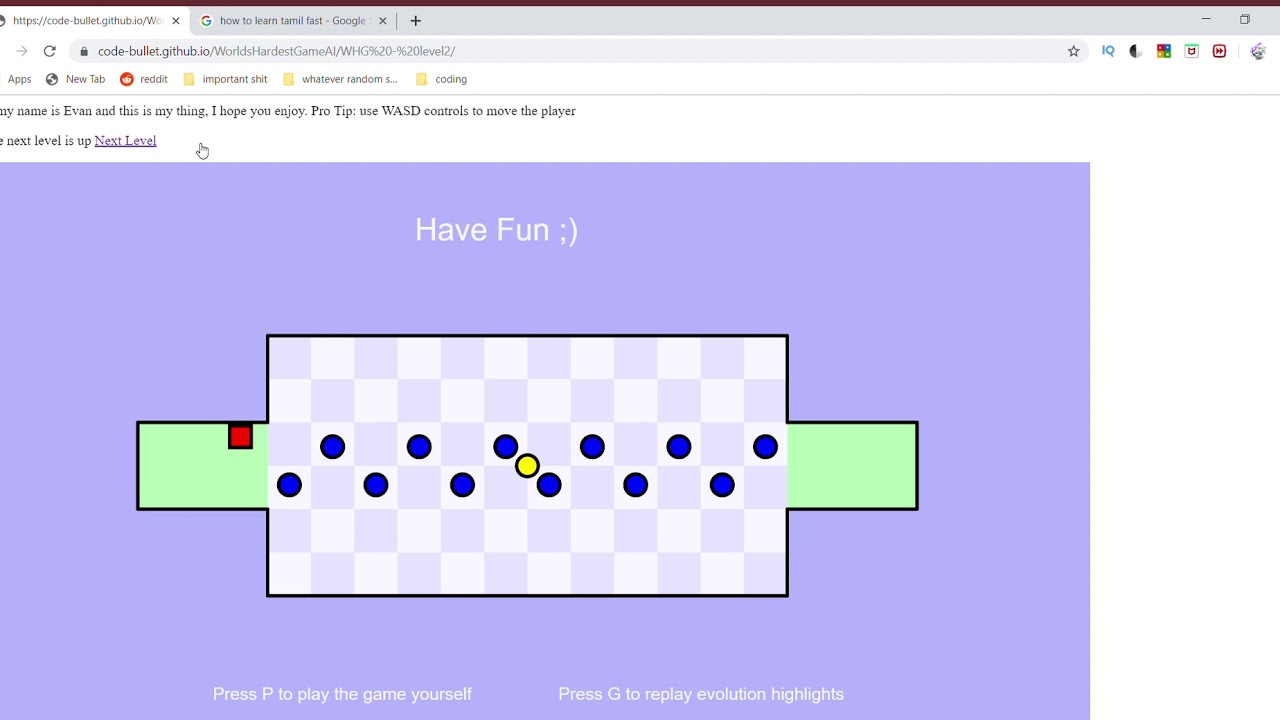 trying out worlds hardest game level 1 and 2 - YouTube