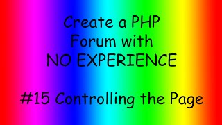 Famous How to make a PHP forum ep15 Controlling the Page Profile