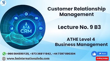 Customer Relationship Management Lecture No. 09 B3 ATHE Level 4 Business Management