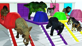 Dinosaur Cow Elephant Gorilla Choose the Right Door Longest Staircase Multi Do Challenge Run Game