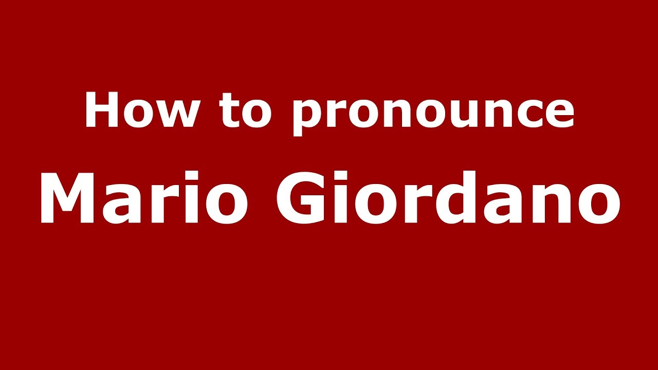 How to pronounce Mario Giordano (Italian/Italy) - PronounceNames.com