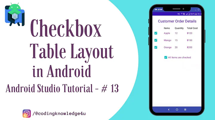 Checkbox & Table Layout in Android II Android Studio Tutorial - #13