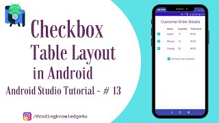 Celebrity Checkbox & Table Layout in Android II Android Studio Tutorial - #13 Wealth