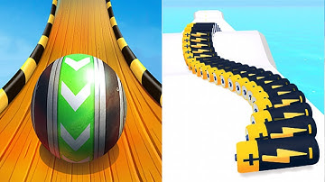 Sky Rolling Ball 3D VS Battery Run Android iOS Mobile Gameplay Walkthrough (Level 171-175)