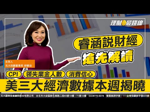 《睿涵說財經》｜第271集｜美本週公布CPI.請領失業金.密大消費信心 數據好壞搶先觀察! CES大展將登場 四大族群秀肌肉!【理財最錢線】【主持人胡睿涵、來賓賴囿羽】20240107