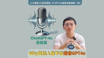 37」技术揭秘：GPT-4o之前，为什么没人做出这样强大的语音功能？ ｜GPT4o｜ChatGPT｜大模型LLM｜多模态大模型｜人工智能AI｜深度学习｜语音技术｜AIGC｜神经网络｜如何入门 AI