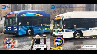 MTA Bus/NYCT: 2016 New Flyer XD60 #5397 on the Q114 and 2012 New Flyer XD60 #4738 on the Q44-SBS