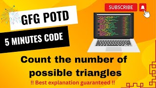 Count the number of possible triangles | GFG POTD | 5 Minutes Code | GeeksForGeeks | DSA