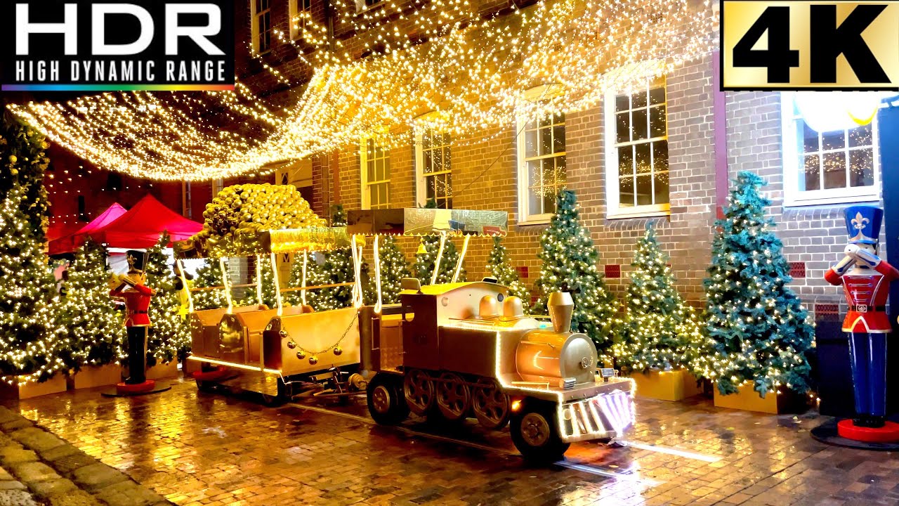 【4K HDR】 🇦🇺🎄2020 Sydney Christmas Lights Walking Tour The Rocks MCA