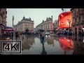 Thunderstorm Hits Central London ⛈️Walking in Heavy Rain London ⚡ | 4K AMSR 3D Sound 🎧