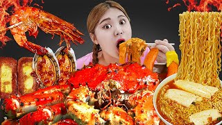 MUKBANG KINGCRAB khổng Ramen đậu phụ mềm trình ăn đồ ăn cay MUKBANG HIU