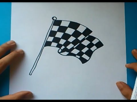 Como dibujar una bandera de cuadros paso a paso | How to
