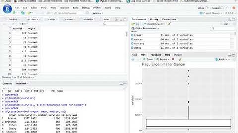 descriptive statistics dividing data R Studio