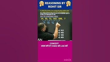 🔥NUMBER SERIES | REASONING BY ROHIT SIR | SSC GD REASONING | #shorts #sscgd #ssc #radianmensa