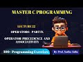 22. Operator Precedence and Associativity in C Language | C Language playlist